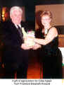 A gift of appreciation for Eddy Appelt from President Elisabeth Rowsell (Concordia Club)