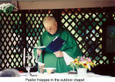 Pastor Hoeppe in the outdoor chapel  (Danube Swabian Picnic)