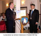 A presentation by Gerhard Griebenow to President Bill Poje  [photo: Herwig Wandschneider]