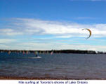 Kite surfing at Toronto's shores of Lake Ontario