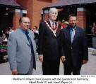 Markham's Mayor Don Cousens with the guests from Germany: Aksel Rinck (l.) and Josef Mayer (r.)   [photo sent in by C. Klein]