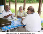 Albert Kergl (l.) doing the books at the Narrhalla picnic