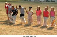 Off to the sack race