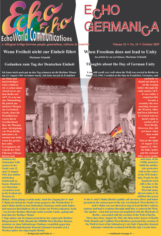 October 2007 Frontpage of Echo Germanica