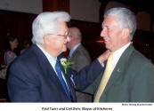 Paul Tuerr and Carl Zehr, Mayor of Kitchener  [photo: Herwig Wandschneider]