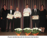 25-year membership with the Germania Club Hamilton