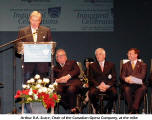 Arthur R.A. Scace, Chair of the Canadian Opera Company, at the mike